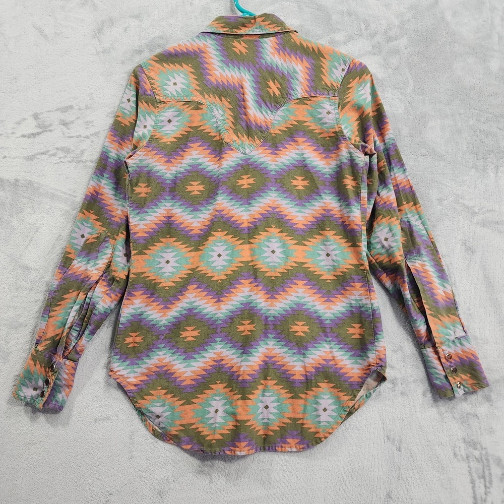 Tasha Polizzi Shirt Womens S Multicolor Aztec Western‎ Snap Long Sleeve Cotton - Picture 5 of 10